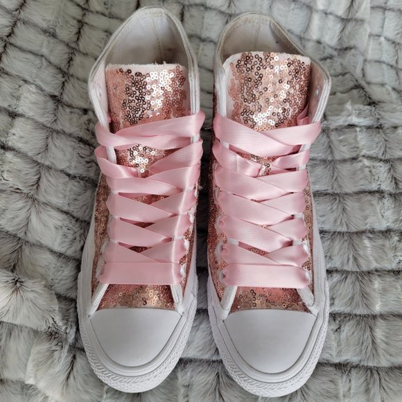 Pink Sequined Converse - Picture 5 of 6